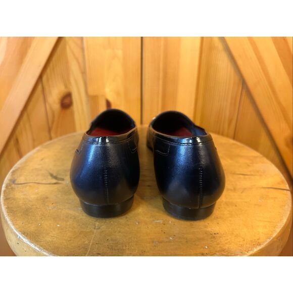 Enzo Angiolini  Leather Loafers Flats Dark Navy Square Toe Size 6M - Picture 4 of 8